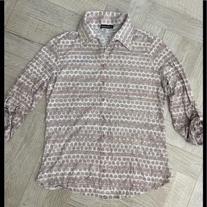 DAVID CLINE SNAP BUTTON DOWN SHIRT, SIZE S.